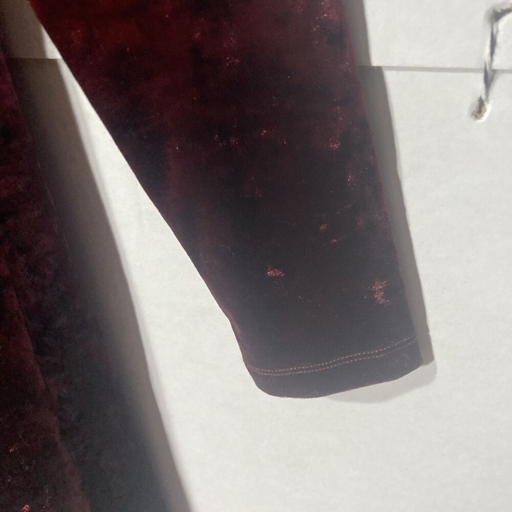 FOREVER 21 maroon velvet velour long sleeve mock neck a-line dress M - Picture 3 of 9